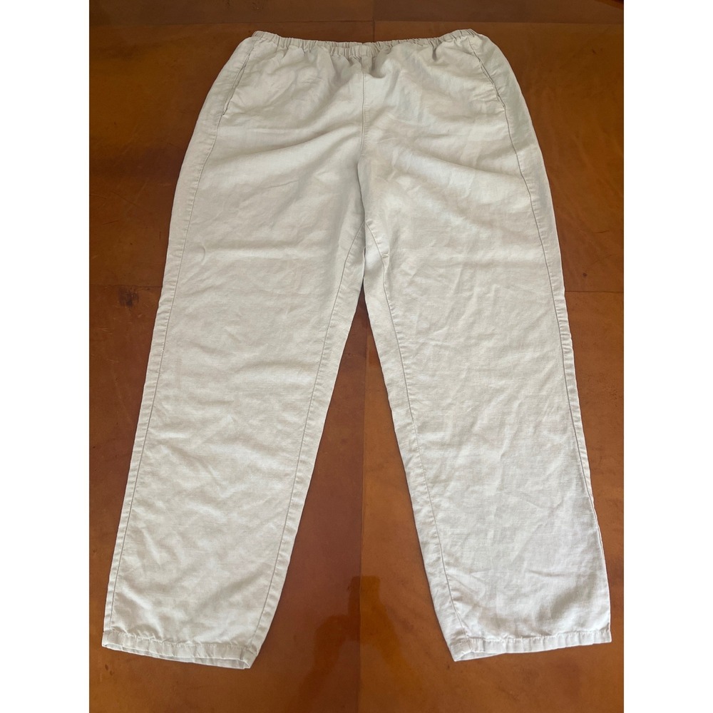 J. Crew Linen Blend Crop Ankle Pant Size XL Tall Cream‎ Beige